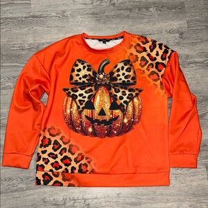 Orange Leopard Pumpkin Sweatshirt
